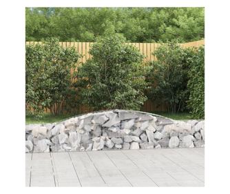 8 db ves gabionkosr, 400x30x40/60 cm, horganyzott vas