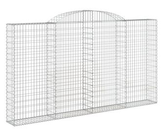 vidaXL Coș gabion arcuit, 300x30x160/180 cm, fier galvanizat