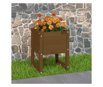 Jardinieră, Maro miere, 40x40x52,5 cm, lemn masiv de pin