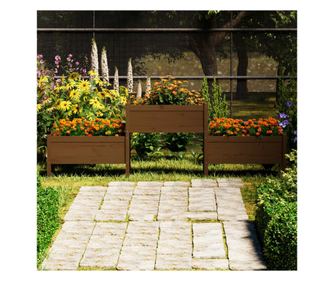 Jardinieră, maro miere, 245,5x44x75 cm, lemn masiv de pin