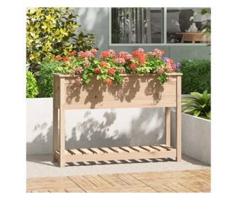 Jardinieră cu raft, 111,5x34,5x81 cm, lemn masiv de pin