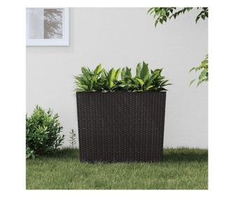 Jardinieră cu interior detașabil, maro, 12 / 44 L, PP ratan