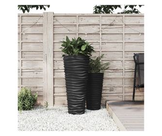 Jardinieră cu interior detașabil, antracit 18 / 45 L PP canelat