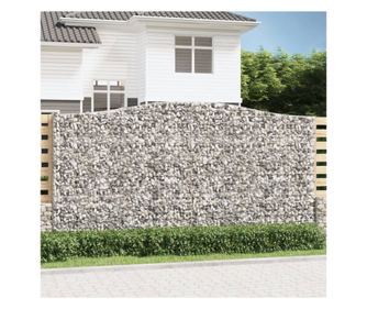 Лукообразни габионни кошове, 10 бр. 400x50x200/220 см, поцинковано желязо