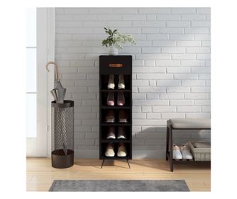 Έπιπλο παπουτσιών, μαύρο, 30x35x105 εκ., σύνθετη ξυλεία