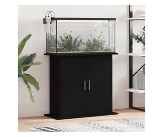 Βάση για ενυδρείο, μαύρη, 81x36x73 εκ., επεξεργασμένο ξύλο