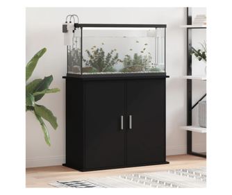 Βάση για ενυδρείο, μαύρη, 81x36x73 εκ., επεξεργασμένο ξύλο