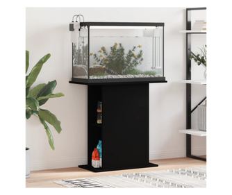 Поддръжка за аквариум, черен, 36x75x72,5 см, обработено дърво