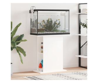 Държач за аквариум, бял, 36x75x72,5 см, обработено дърво