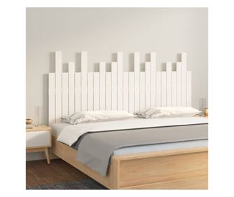 Fali ágytábla, fehér, 159,5x3x80 cm tömör fenyőfa