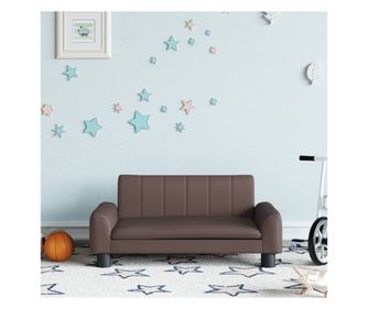Smeđa dječja sofa 70x45x30 cm umjetna koža