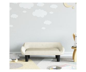 Dječja sofa, krem, 70x40x24 cm, baršun