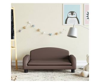 Smeđa dječja sofa 70x45x30 cm umjetna koža
