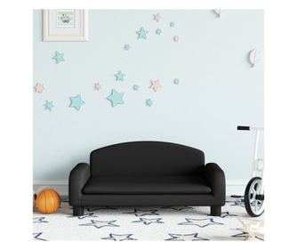 Dječja sofa, crna, 70x45x30 cm, tekstilni materijal