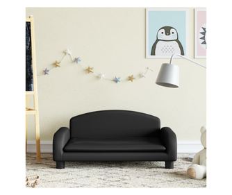 Dječja sofa, crna, 70x45x30 cm, eko koža