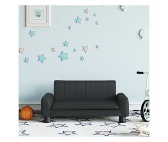 Dječja sofa, crna, 70x45x30 cm, eko koža