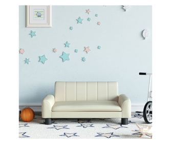 Dječja sofa, krem, 70x45x30 cm, eko koža