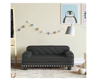 Dječja sofa, crna, 70x45x30 cm, eko koža