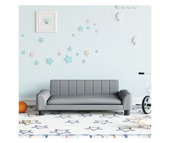 Dječja sofa, svijetlosiva, 90x53x30 cm, tekstilni materijal