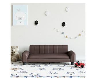 Dječja sofa, smeđa, 90x53x30 cm, eko koža