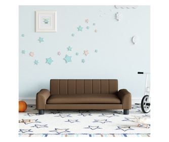 Детски диван, кафяв, 90x53x30 см, текстилен материал