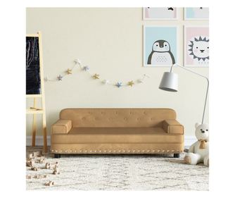 Dječja sofa, smeđa, 90x53x30 cm, baršun