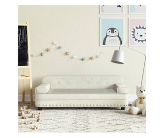 Dječja sofa, krem, 90x53x30 cm, baršun