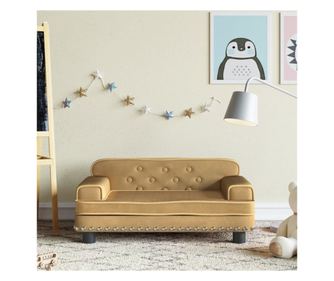 Dječja sofa, smeđa, 70x45x30 cm, baršun