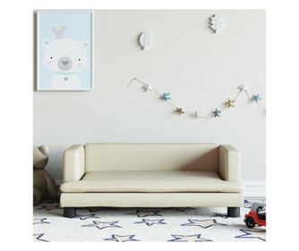 Dječja sofa, krem, 80x45x30 cm, eko koža