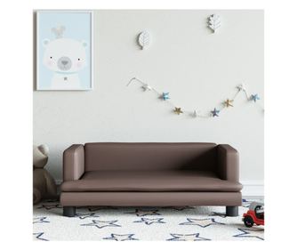 Dječja sofa, smeđa, 80x45x30 cm umjetna koža
