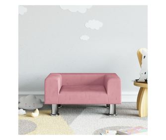 Dječja sofa, ružičasta, 50x40x26,5 cm, baršun