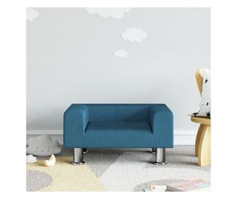 Dječja sofa, plava, 50x40x26,5 cm, baršun