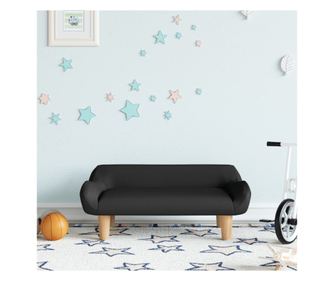 Dječja sofa, crna, 70x40x24 cm, tekstilni materijal