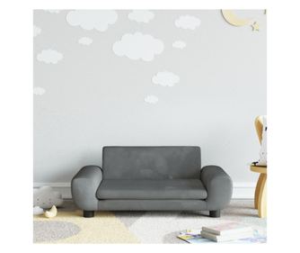 Dječja sofa, tamno siva, 70x45x33 cm, baršun
