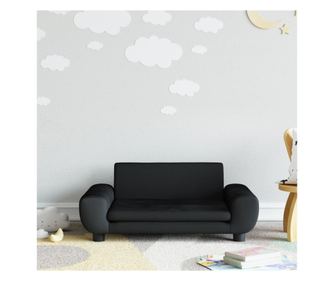 Dječja sofa, crna, 70x45x33 cm, baršun