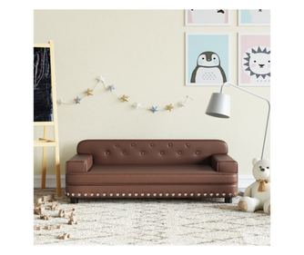 Dječja sofa, smeđa, 90x53x30 cm, eko koža