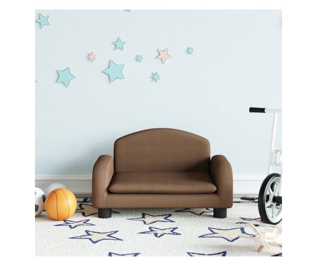 Dječja sofa, smeđa, 50x40x30 cm, tekstilni materijal