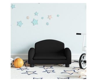 Dječja sofa, crna, 50x40x30 cm, tekstilni materijal