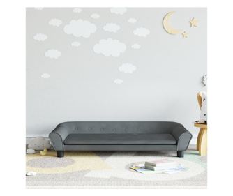 Dječja sofa, tamno siva, 100x50x26 cm, baršun