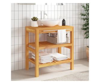 Ormarić za umivaonik s 2 police, 74x45x75 cm, masivno drvo