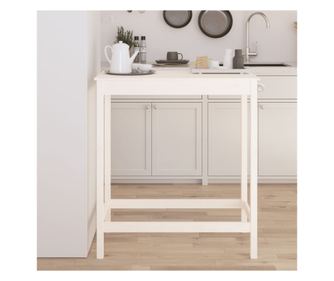 Barna miza, bela, 100x50x110 cm, masivno borovo leso