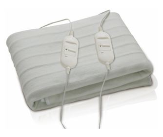 Pătură electrică Rosberg R58510AD, Double, 160x140cm, 2x60W, Protectie anticaldura, Poliester, Alb