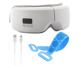 Aparat de Masaj Ochi Multifunctional 4-in-1, Model BellFyd®, Reglabil, Gri, cu Termoterapie, Masaj cu Vibratii, Compresie Aerulu