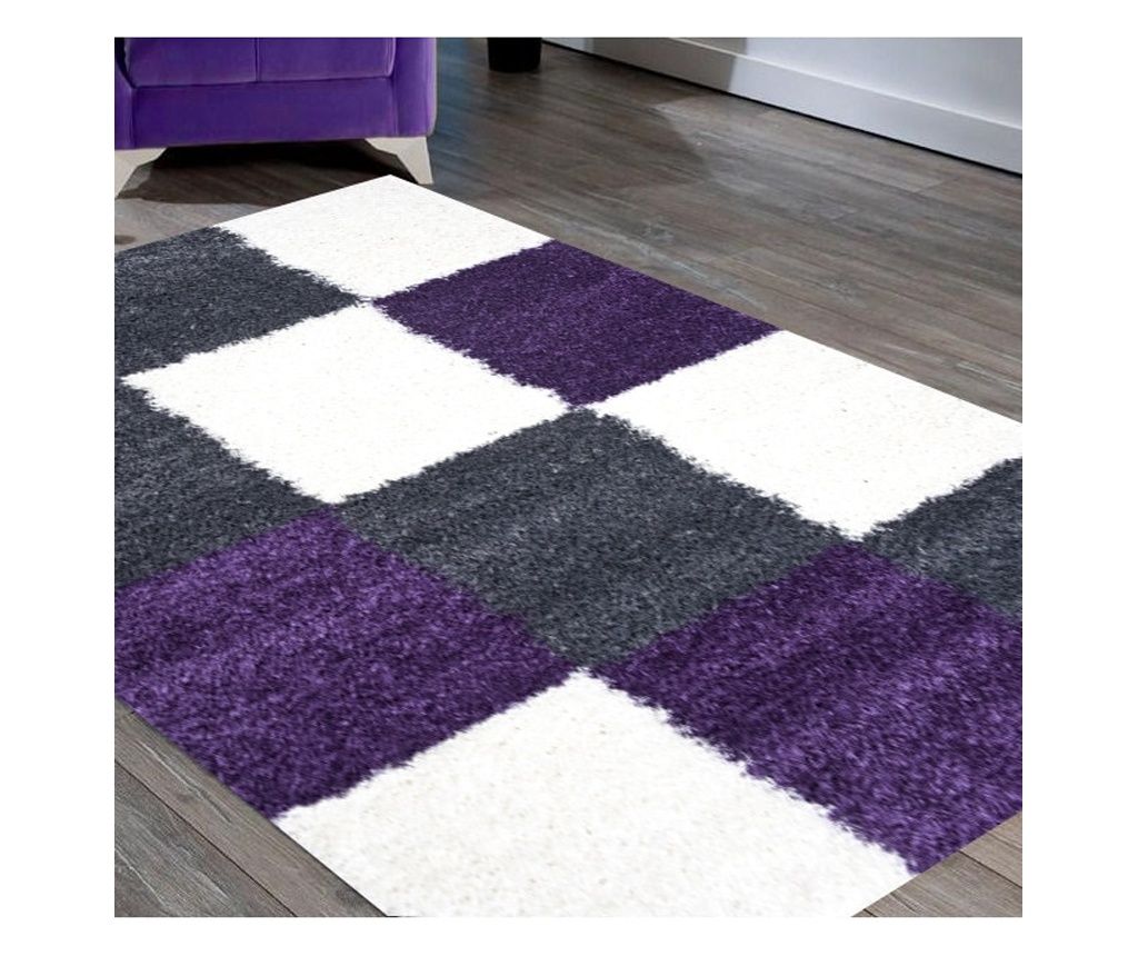 MERINOS szőnyeg, Shaggy Plus 910 Szürke Lila, 120 x 170 cm