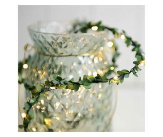 LED karácsonyi dekoráció - koszorú - 10 LED - 2 x AA - 1 m