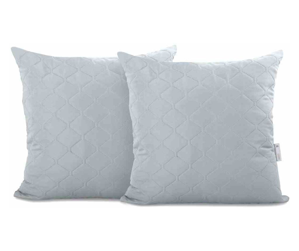Axel Quilted Decorative Pillow Cover, 40 x 40 cm, Grey