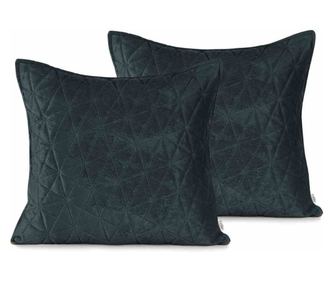 Set 2 huse pernute decorative matlasate in relief Laila, 180-190 g/m2 catifea, 70 g/m2 poliester, 45 x 45 cm, antracit