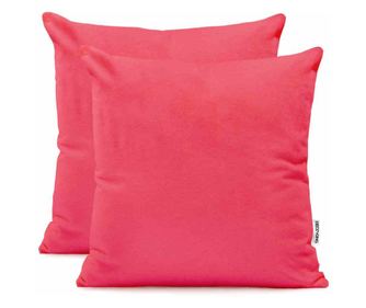 Set 2 huse pernute decorative din tricot, Amber, 135 g/m2, 50 x 50 cm, rosu