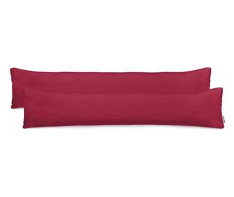 Set 2 huse pernute decorative din tricot, Amber, 135 g/m2, 20 x 120 cm, bordo