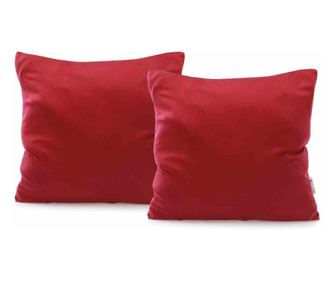 Set 2 huse pernute decorative din tricot, Amber, 135 g/m2, 80 x 80 cm, bordo